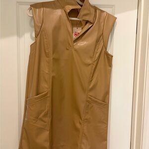 Entro Camel Faux Leather Dress